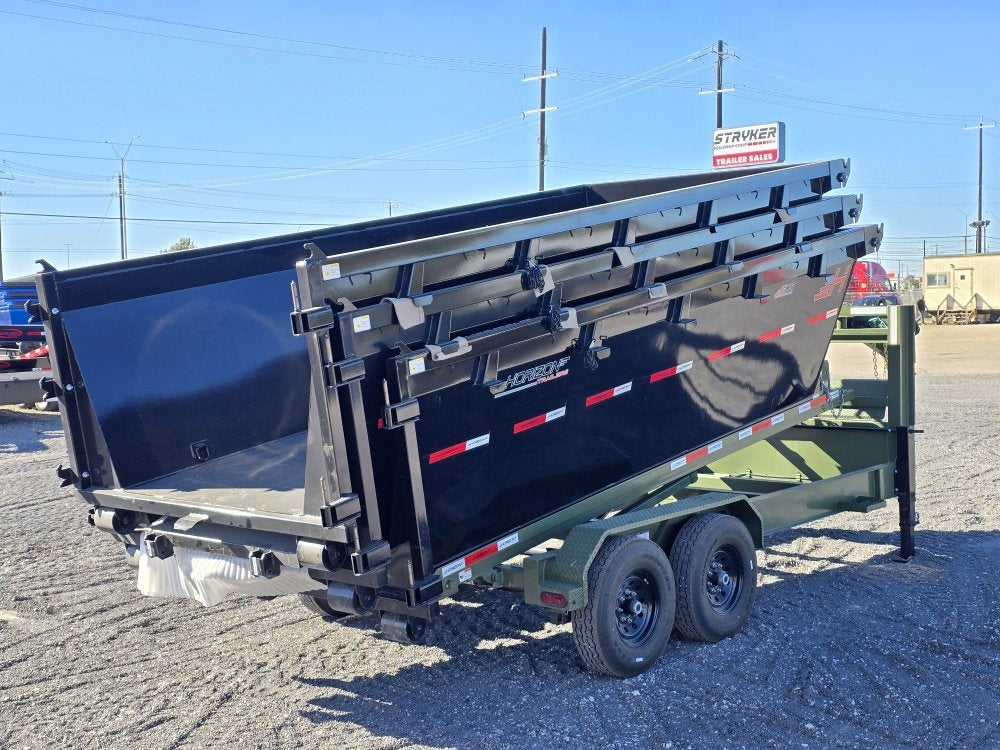 Horizon 16' RDZ GN Roll off Bundle (2) 7k Axles + 3 Bins w/ 4' Walls - Roll Off Packages/RO 16' Gooseneck - Stryker Dealership Group