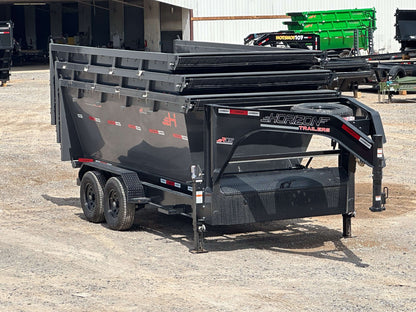 Horizon 16' RDZ GN Roll off Bundle (2) 7k Axles + 3 Bins w/ 4' Walls HZN16GN7K4FTEDZ3GRAYTX - Ghost ROP - Stryker Dealership Group