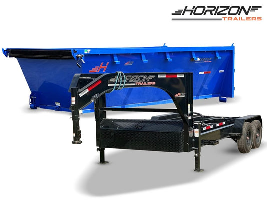 Horizon 16' RDZ GN Roll off Bundle (2) 8k Axles + 1 Bin w/ 4' Walls - Roll Off Packages/RO 16' Gooseneck - Stryker Dealership Group