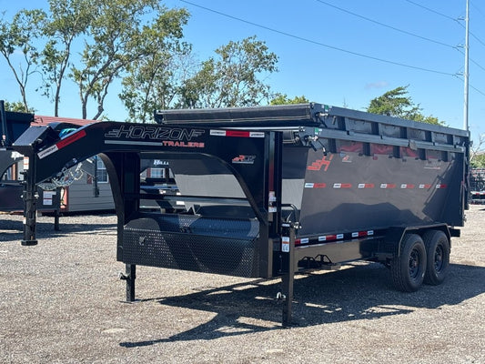Horizon 16' RDZ GN Roll off Bundle (2) 8k Axles + 2 Bins w/ 4' Walls - Roll Off Packages/16' Gooseneck - Stryker Dealership Group