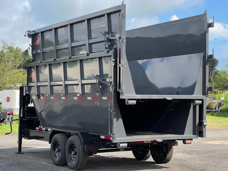 Horizon 16' RDZ GN Roll off Bundle (2) 8k Axles + 2 Bins w/ 6' Walls HZN16GN8K6FTEDZ3GrayTX - Ghost ROP - Stryker Dealership Group