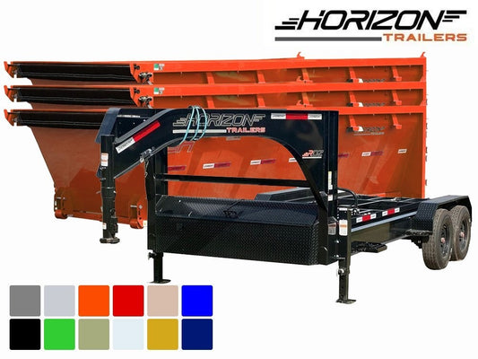 Horizon 16' RDZ GN Roll off Bundle (2) 8k Axles + 3 Bins w/ 4' Walls - Roll Off Packages/16' Gooseneck - Stryker Dealership Group