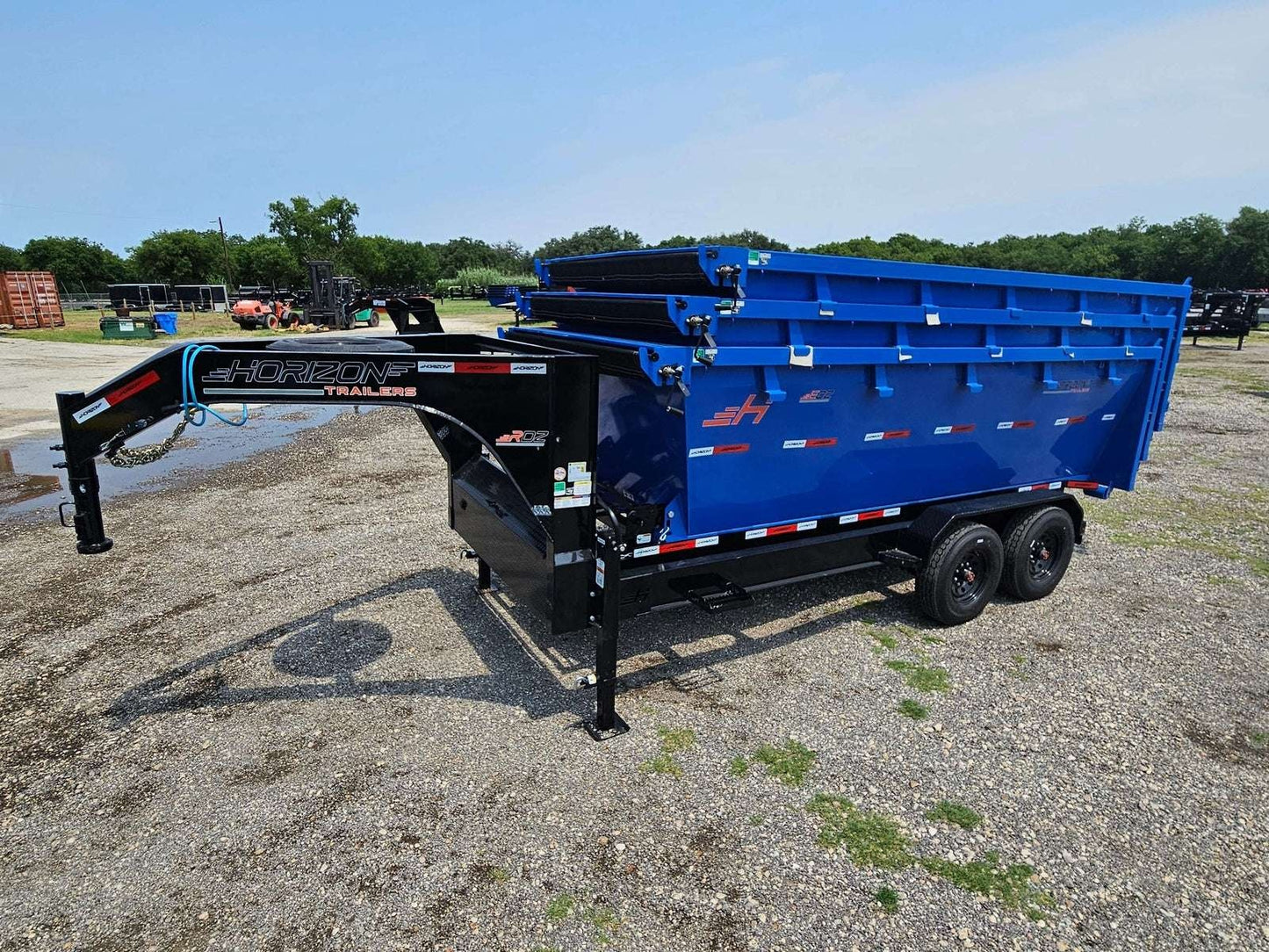 Horizon 16' RDZ GN Roll off Bundle (2) 8k Axles + 3 Bins w/ 4' Walls HZN16GN8K4FTEDZ3BLUETX - Ghost ROP - Stryker Dealership Group