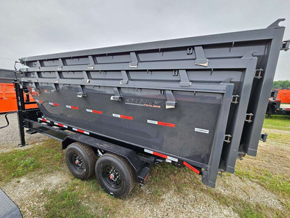 Horizon 16' RDZ GN Roll off Bundle (2) 8k Axles + 3 Bins w/ 4' Walls HZN16GN8K4FTEDZ3GRAYTX - Ghost ROP - Stryker Dealership Group