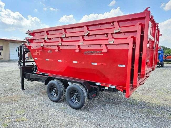 Horizon 16' RDZ GN Roll off Bundle (2) 8k Axles + 3 Bins w/ 4' Walls HZN16GN8K4FTEDZ3REDMI - Ghost ROP - Stryker Dealership Group