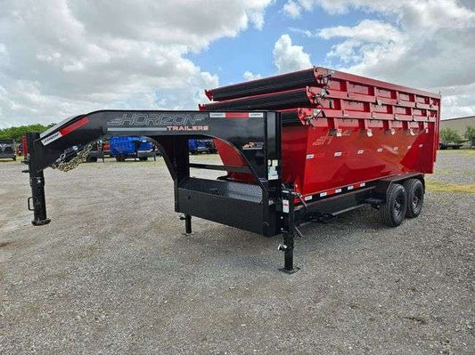 Horizon 16' RDZ GN Roll off Bundle (2) 8k Axles + 3 Bins w/ 4' Walls HZN16GN8K4FTEDZ3REDTX - Ghost ROP - Stryker Dealership Group