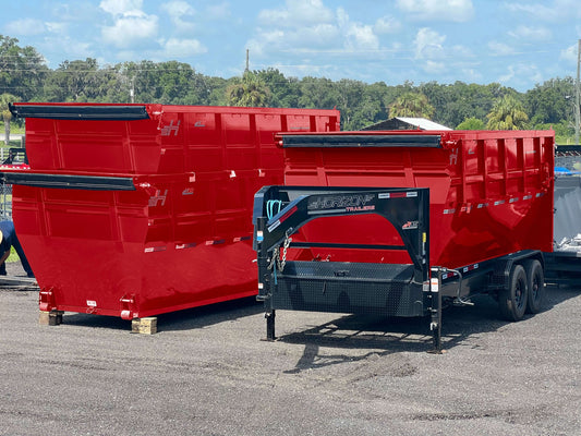 Horizon 16' RDZ GN Roll off Bundle (2) 8k Axles + 3 Bins w/ 6' Walls HZN16GN8K6FTEDZ3REDAL - Ghost ROP - Stryker Dealership Group