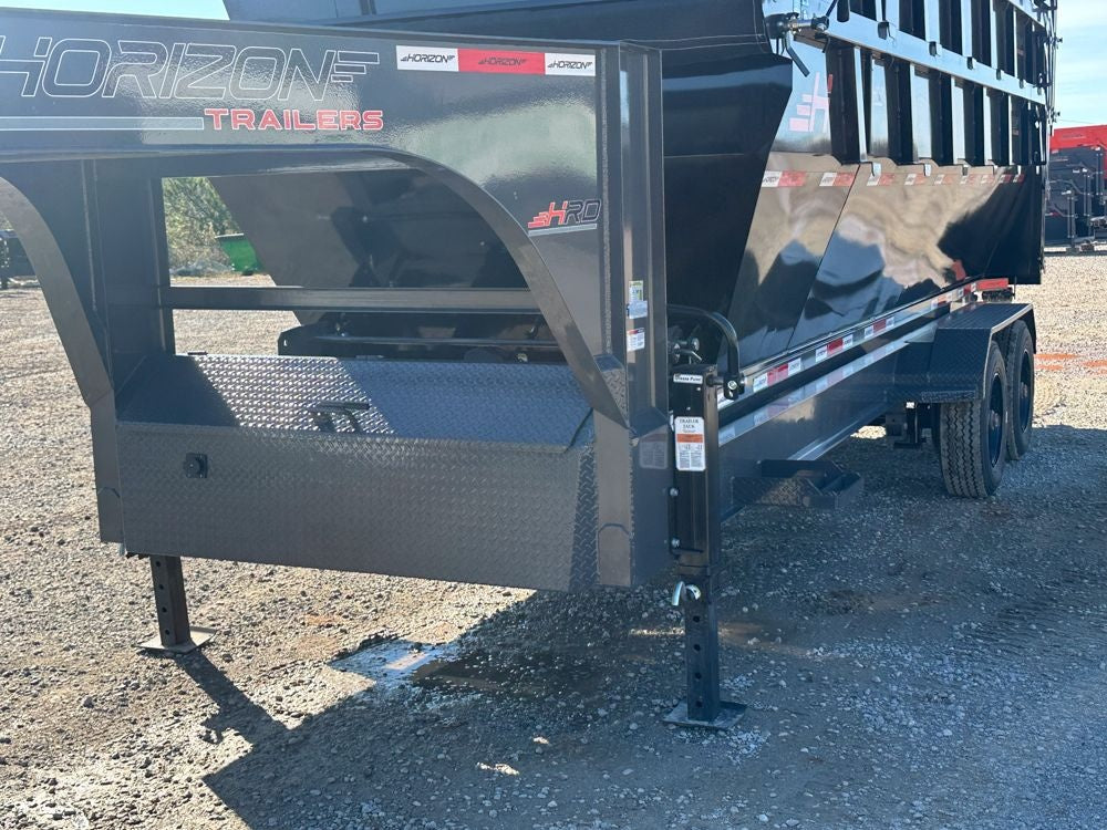 Horizon 20' HRD GN Roll off Bundle (2) 10k Axles + 3 Bins w/ 4' Walls HZN20GN10K4FTEDZ3BLKFL - Ghost ROP - Stryker Dealership Group