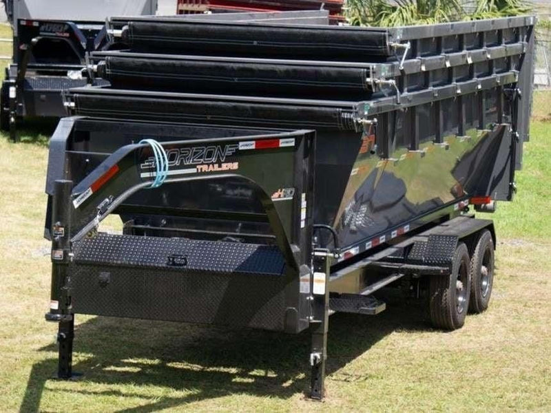 Horizon 20' HRD GN Roll off Bundle (2) 10k Axles + 3 Bins w/ 4' Walls HZN20GN10K4FTEDZ3GrayTX - Ghost ROP - Stryker Dealership Group
