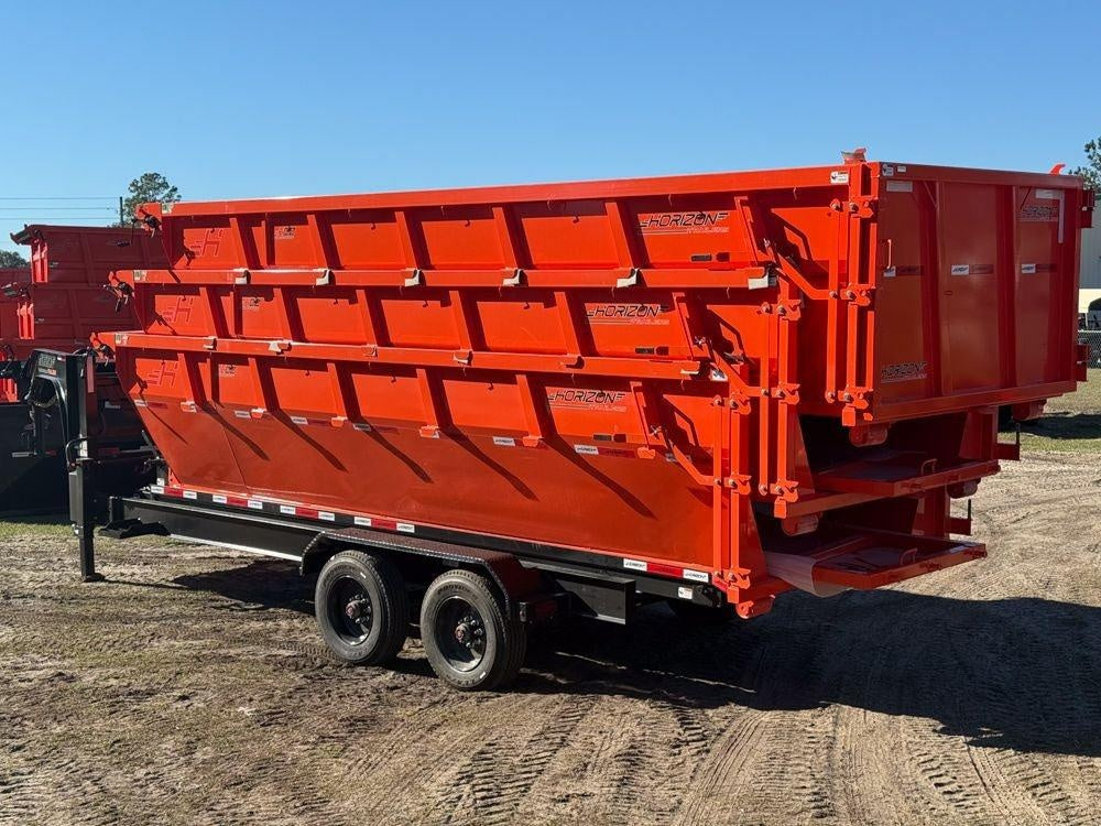 Horizon 20' HRD GN Roll off Bundle (2) 10k Axles + 3 Bins w/ 4' Walls HZN20GN10K4FTEDZ3ORANGEAL - Ghost ROP - Stryker Dealership Group