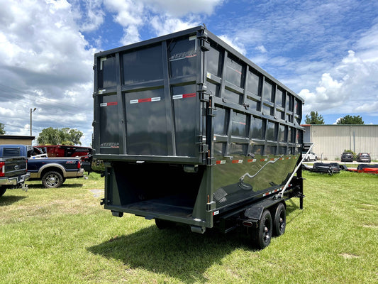 Horizon 20' HRD GN Roll off Bundle (2) 10k Axles + 3 Bins w/ 6' Walls HZN20GN10K6FTEDZ3GRAYTX - Ghost ROP - Stryker Dealership Group