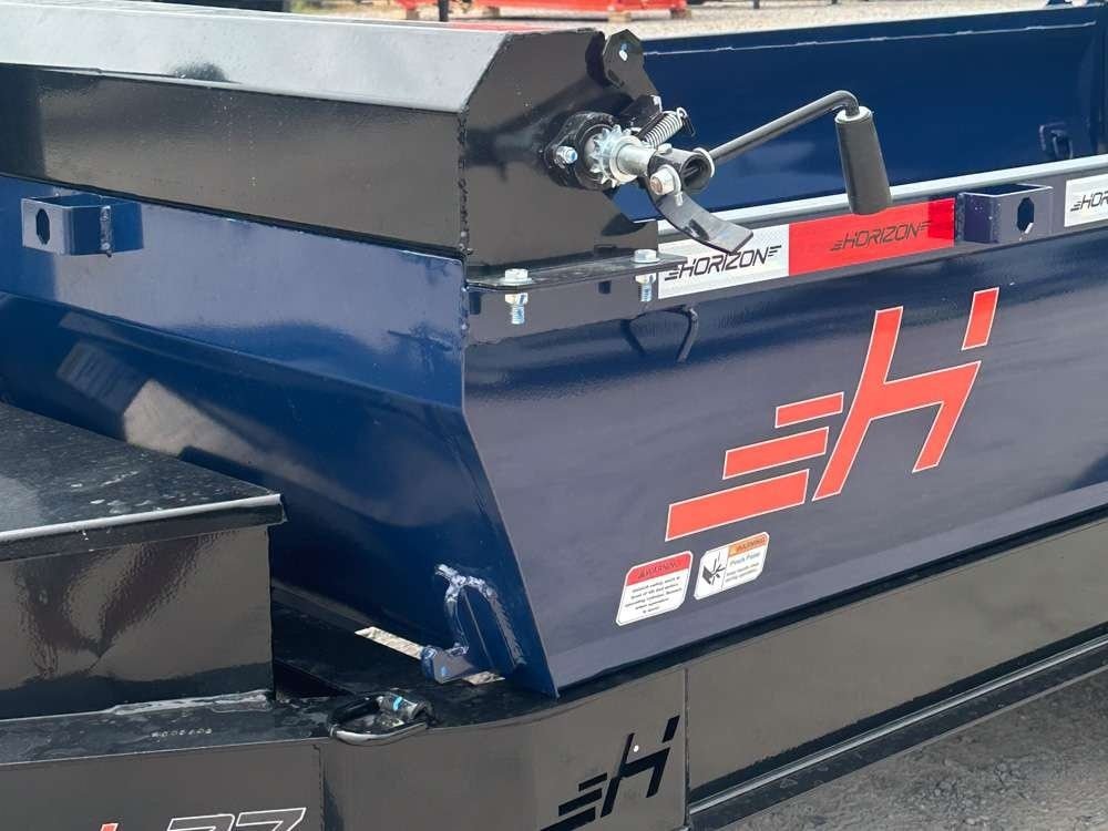 LZ7 14' BP Telescopic Dump Trailer Navy Blue - (2) 7k Axles - Spare Tire - 3 Way Door - 3" Ramps - T 5906 - Stryker Dealership Group