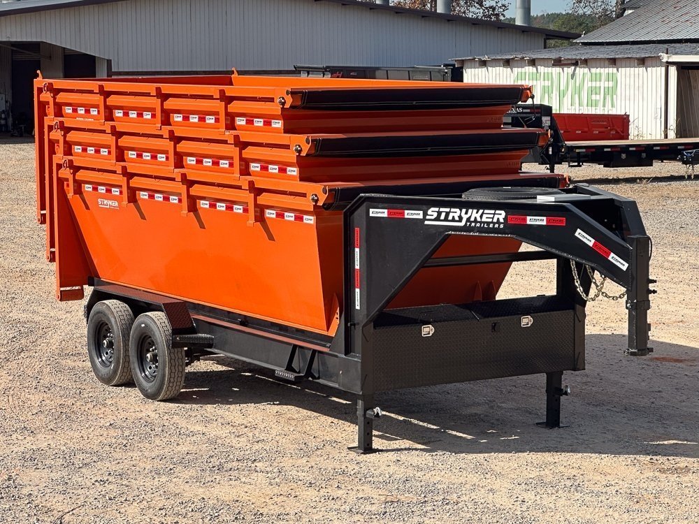 Stryker 14' GN Roll off Bundle (2) 7k Axles + 3 Bins w/ 4' Walls 2581-C - Stryker Dealership Group
