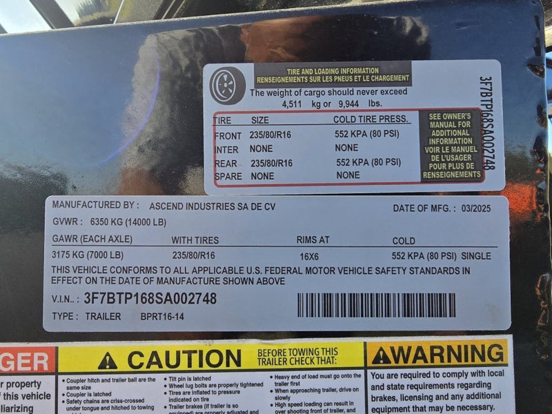 Stryker 16' BP Roll Off Base (2) 7k Axles 002748 - Stryker Dealership Group