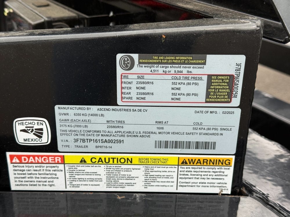 Stryker 16' BP Roll Off Bundle (2) 7k Axles 2591 - Stryker Dealership Group