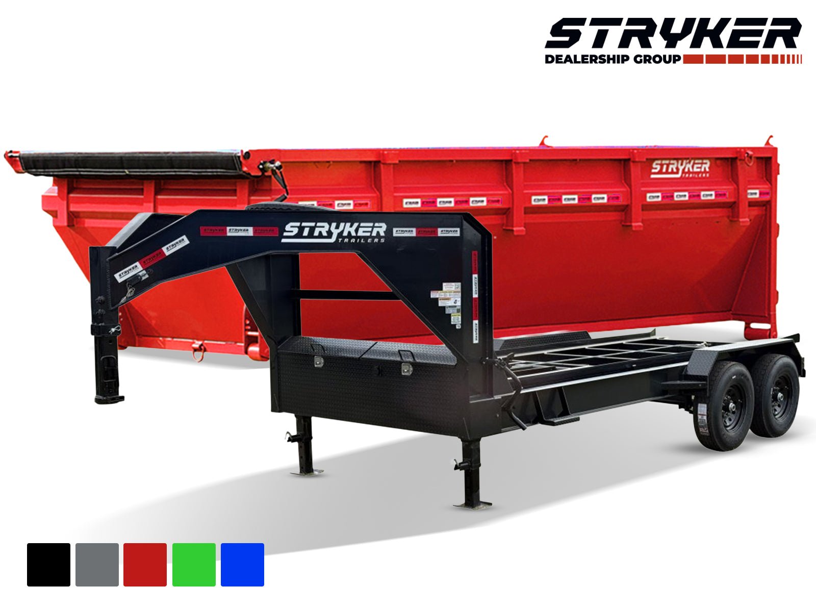 Stryker 16' GN Roll Off Bundle (2) 7k Axles + Bin 4' Walls R1GN16 - Stryker Dealership Group