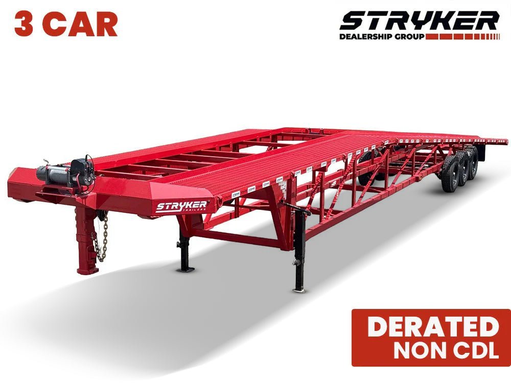 Stryker 50' Wedge 3 Car Hauler (3) 7k axles w/ winch - De - rated 12k GVWR - Stryker Dealership Group