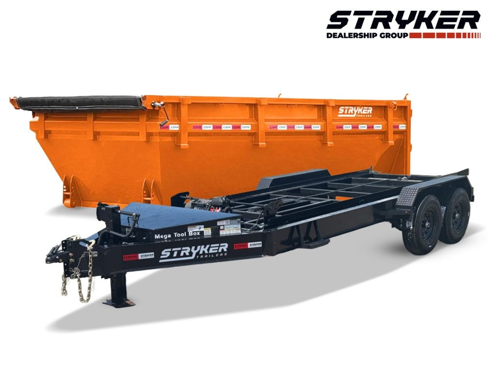 Stryker 14' BP Roll off Bundle (2) 7k Axles + 1 Bin w/ 4' Walls - Roll Off Packages/RO 14' Bumper Pull - Stryker Dealership Group