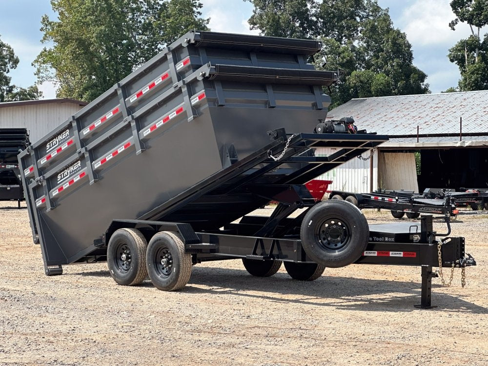 Stryker 14' BP Roll Off Bundle (2) 7k Axles + 2 Bins w/ 4' Walls - Roll Off Packages/14' Bumper Pull - Stryker Dealership Group