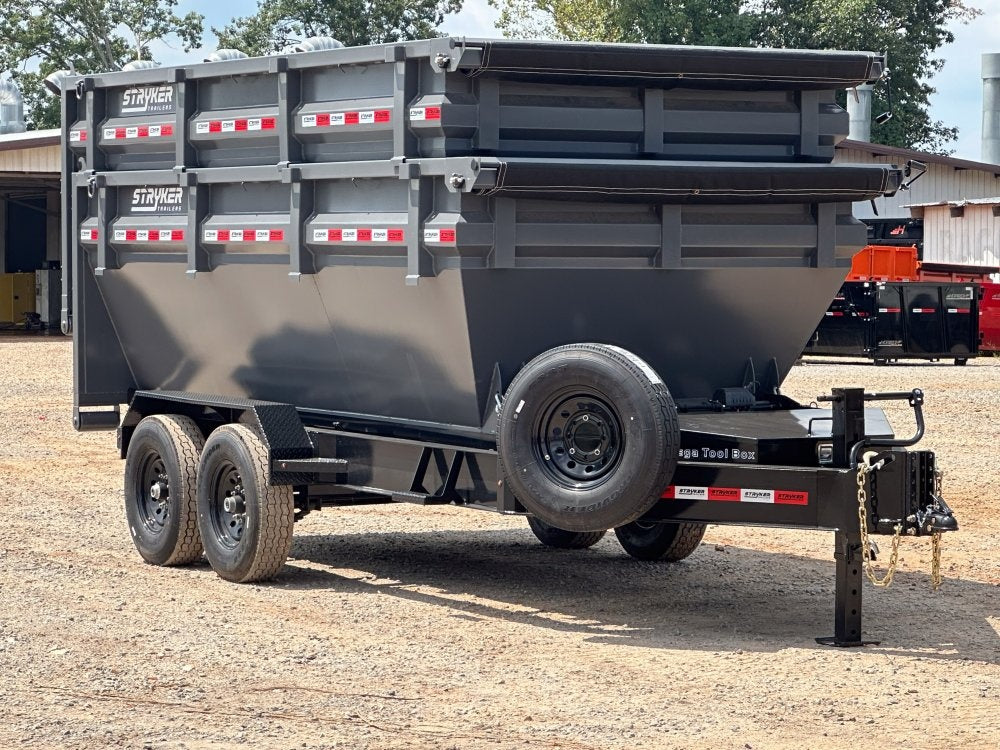 Stryker 14' BP Roll Off Bundle (2) 7k Axles + 2 Bins w/ 4' Walls - Roll Off Packages/14' Bumper Pull - Stryker Dealership Group