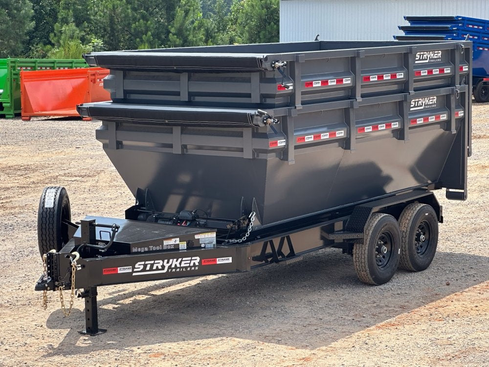 Stryker 14' BP Roll Off Bundle (2) 7k Axles + 2 Bins w/ 4' Walls - Roll Off Packages/14' Bumper Pull - Stryker Dealership Group