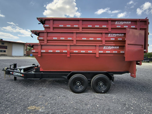 Stryker 14' BP Roll Off Bundle (2) 7k Axles + 3 Bins w/ 4' Walls - Roll Off Packages/14' Bumper Pull - Stryker Dealership Group