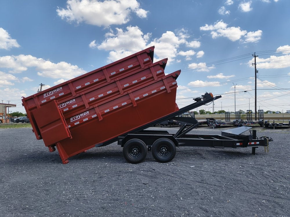 Stryker 14' BP Roll Off Bundle (2) 7k Axles + 3 Bins w/ 4' Walls - Roll Off Packages/14' Bumper Pull - Stryker Dealership Group