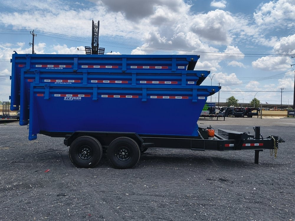 Stryker 14' BP Roll Off Bundle (2) 7k Axles + 3 Bins w/ 4' Walls - Roll Off Packages/14' Bumper Pull - Stryker Dealership Group