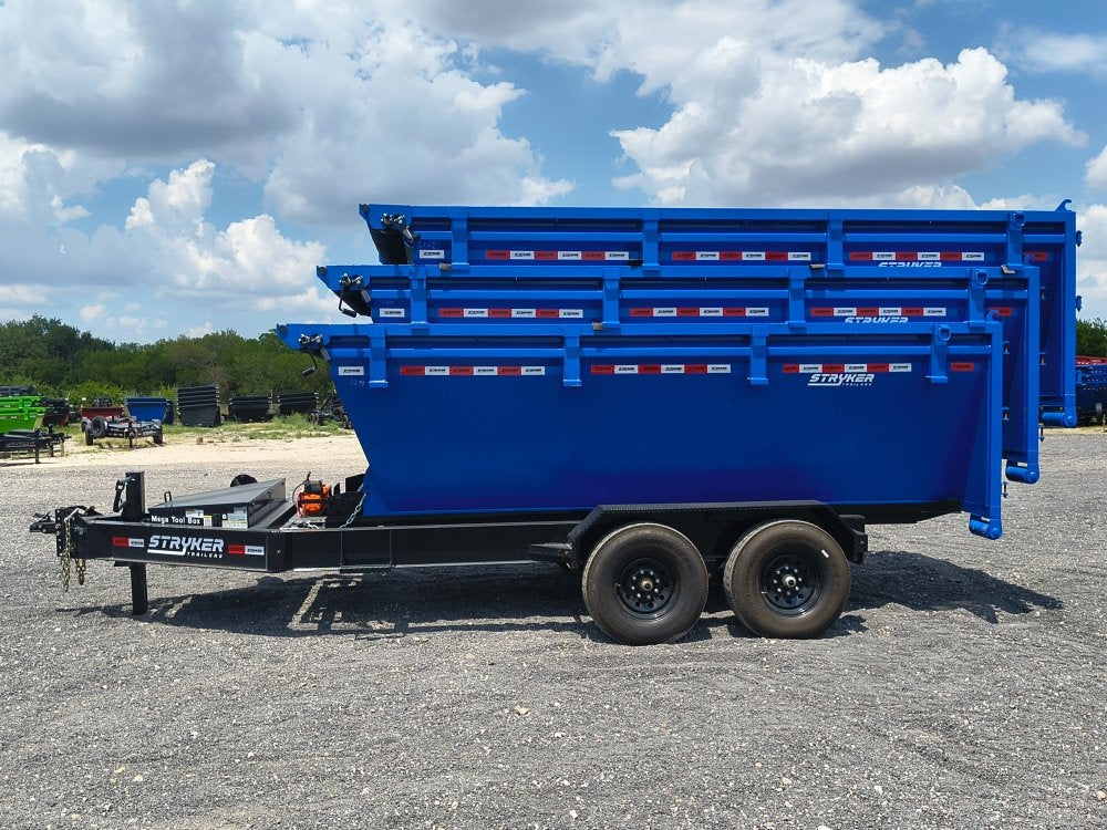 Stryker 14' BP Roll Off Bundle (2) 7k Axles + 3 Bins w/ 4' Walls - Roll Off Packages/14' Bumper Pull - Stryker Dealership Group