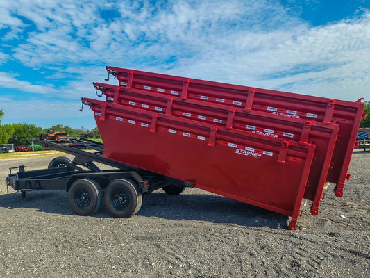Stryker 14' BP Roll Off Bundle (2) 7k Axles + 3 Bins w/ 4' Walls - Roll Off Packages/14' Bumper Pull - Stryker Dealership Group