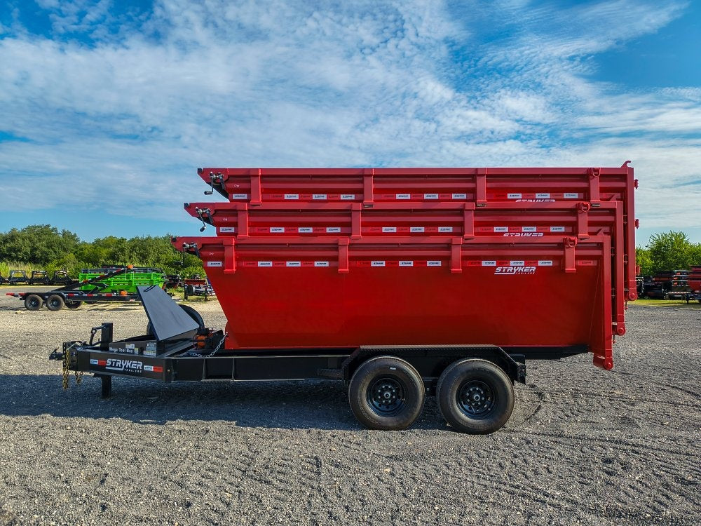 Stryker 14' BP Roll Off Bundle (2) 7k Axles + 3 Bins w/ 4' Walls - Roll Off Packages/14' Bumper Pull - Stryker Dealership Group