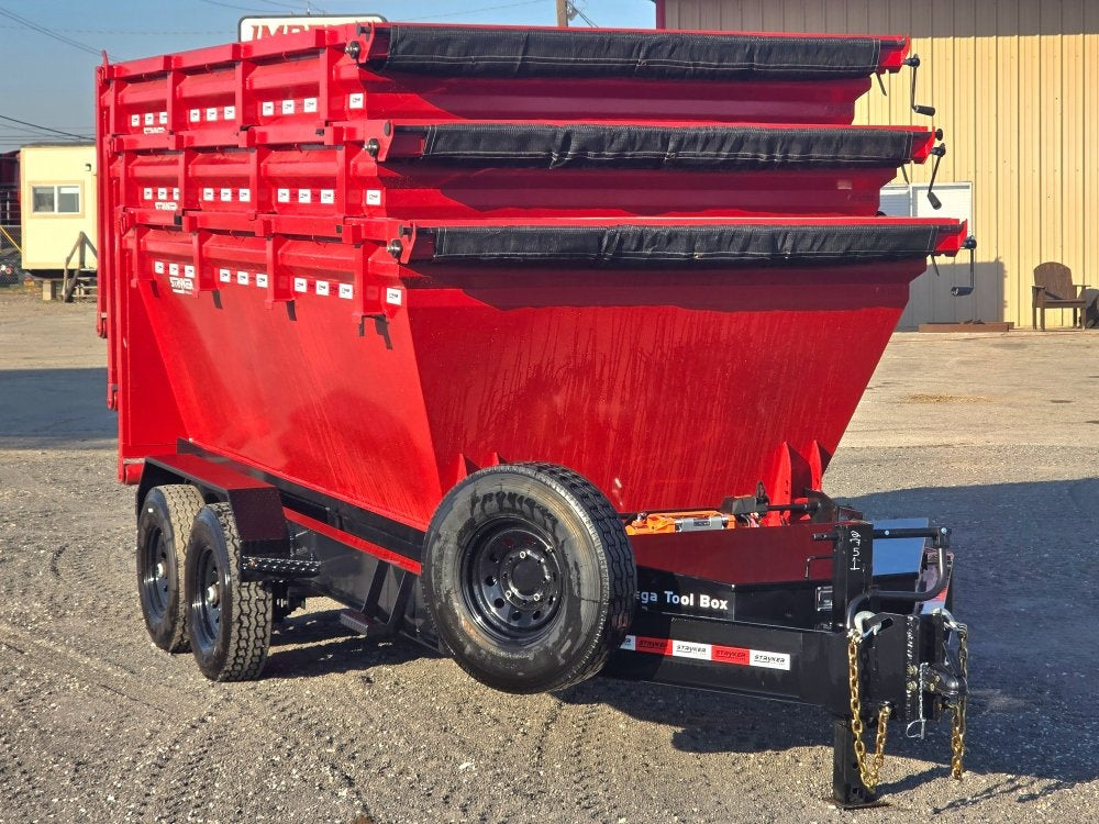 Stryker 14' BP Roll Off Bundle (2) 7k Axles + 3 Bins w/ 4' Walls - Roll Off Base Trailer/RO 14' Bumper Pull - Stryker Dealership Group