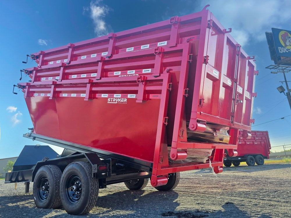 Stryker 14' BP Roll Off Bundle (2) 7k Axles + 3 Bins w/ 4' Walls - Roll Off Base Trailer/RO 14' Bumper Pull - Stryker Dealership Group