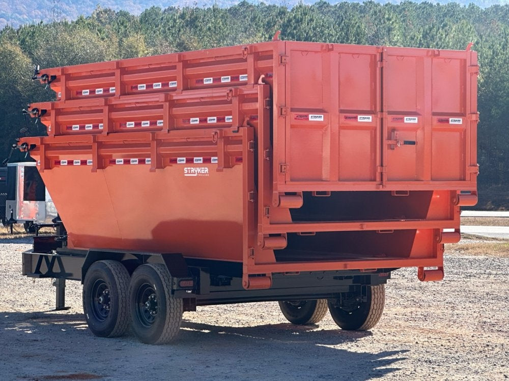 Stryker 14' BP Roll off Bundle (2) 7k Axles + 3 Bins w/ 4' Walls - Roll Off Packages/RO 14' Bumper Pull - Stryker Dealership Group