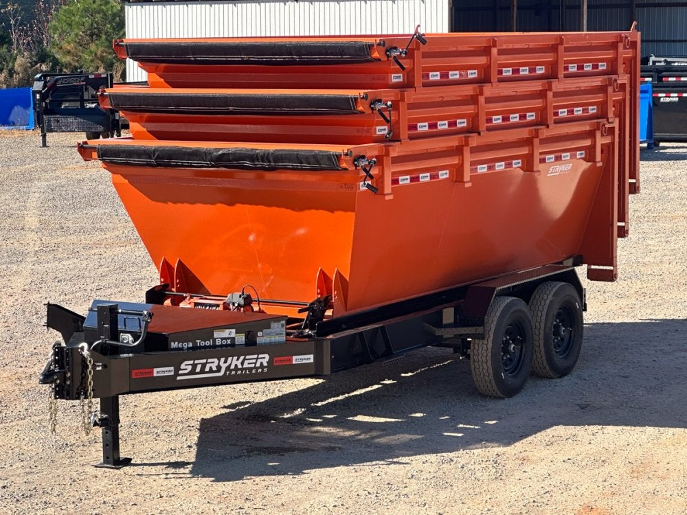 Stryker 14' BP Roll off Bundle (2) 7k Axles + 3 Bins w/ 4' Walls - Roll Off Packages/RO 14' Bumper Pull - Stryker Dealership Group