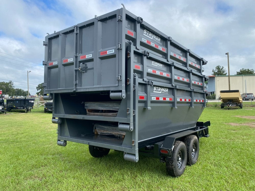 Stryker 14' BP Roll off Bundle (2) 7k Axles + 3 Bins w/ 4' Walls - Roll Off Packages/RO 14' Bumper Pull - Stryker Dealership Group