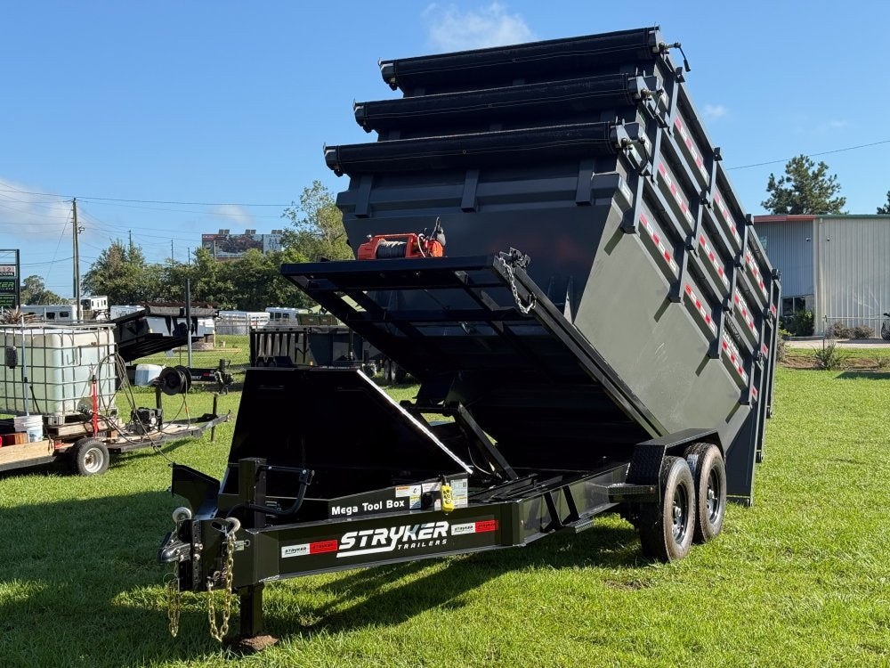 Stryker 14' BP Roll off Bundle (2) 7k Axles + 3 Bins w/ 4' Walls - Roll Off Packages/RO 14' Bumper Pull - Stryker Dealership Group