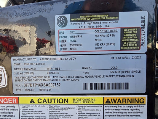 Stryker 16' BP Roll Off Base (2) 7K Axles - Roll Off Base Trailer/RO 16' Bumper Pull - Stryker Dealership Group