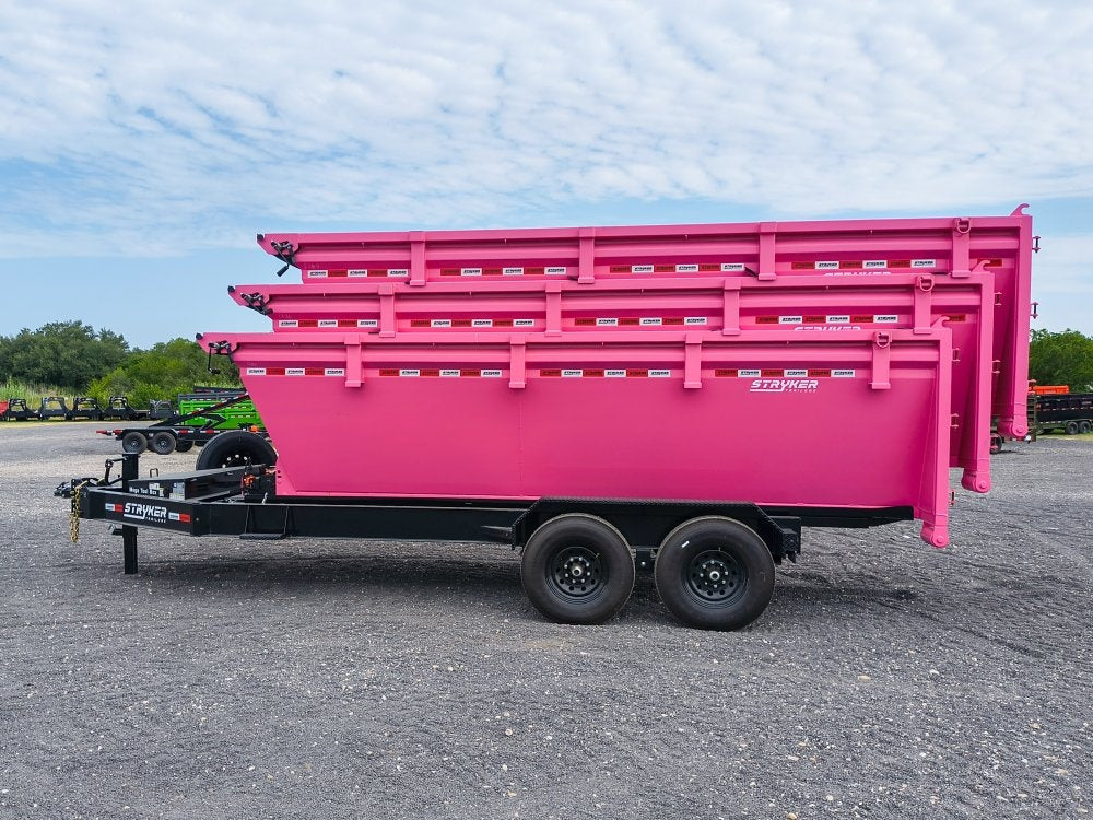 Stryker 16' BP Roll Off Bundle (2) 7k Axles + 3 Bins w/ 4' Walls - Roll Off Packages/16' Bumper Pull - Stryker Dealership Group