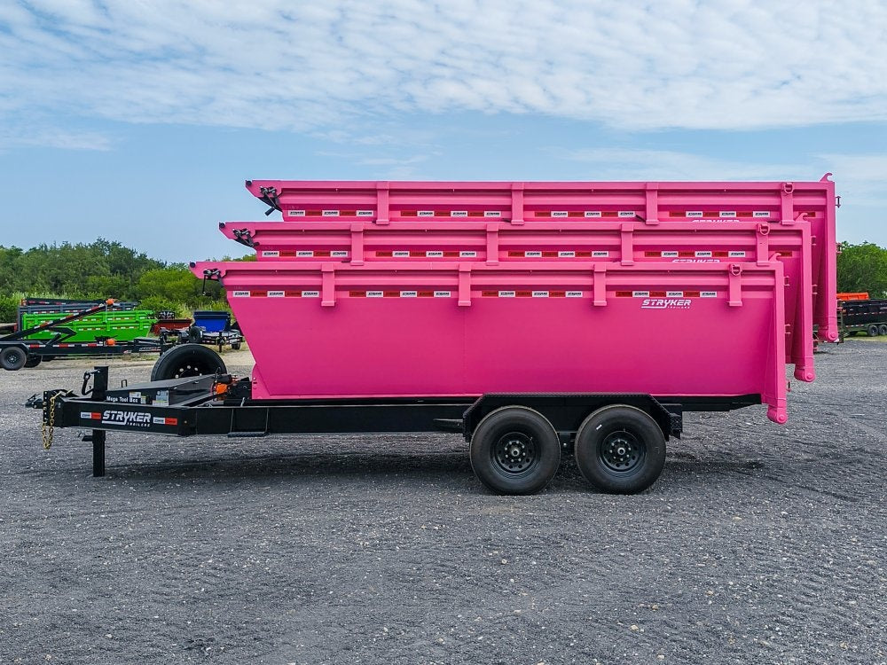 Stryker 16' BP Roll Off Bundle (2) 7k Axles + 3 Bins w/ 4' Walls - Roll Off Packages/16' Bumper Pull - Stryker Dealership Group
