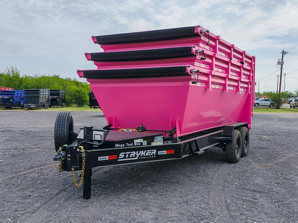 Stryker 16' BP Roll Off Bundle (2) 7k Axles + 3 Bins w/ 4' Walls - Roll Off Packages/16' Bumper Pull - Stryker Dealership Group