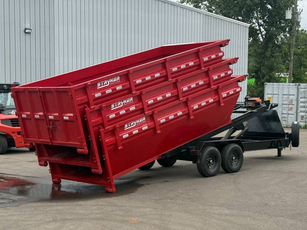 Stryker 16' BP Roll Off Bundle (2) 7k Axles + 3 Bins w/ 4' Walls - Roll Off Packages/16' Bumper Pull - Stryker Dealership Group
