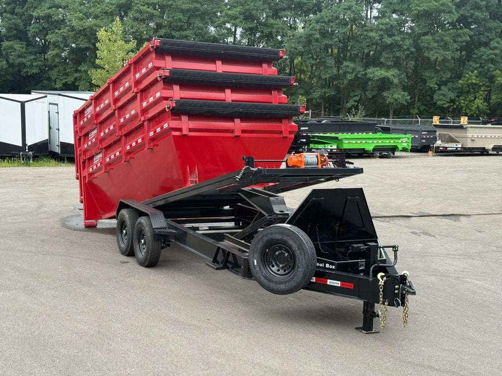 Stryker 16' BP Roll Off Bundle (2) 7k Axles + 3 Bins w/ 4' Walls - Roll Off Packages/16' Bumper Pull - Stryker Dealership Group