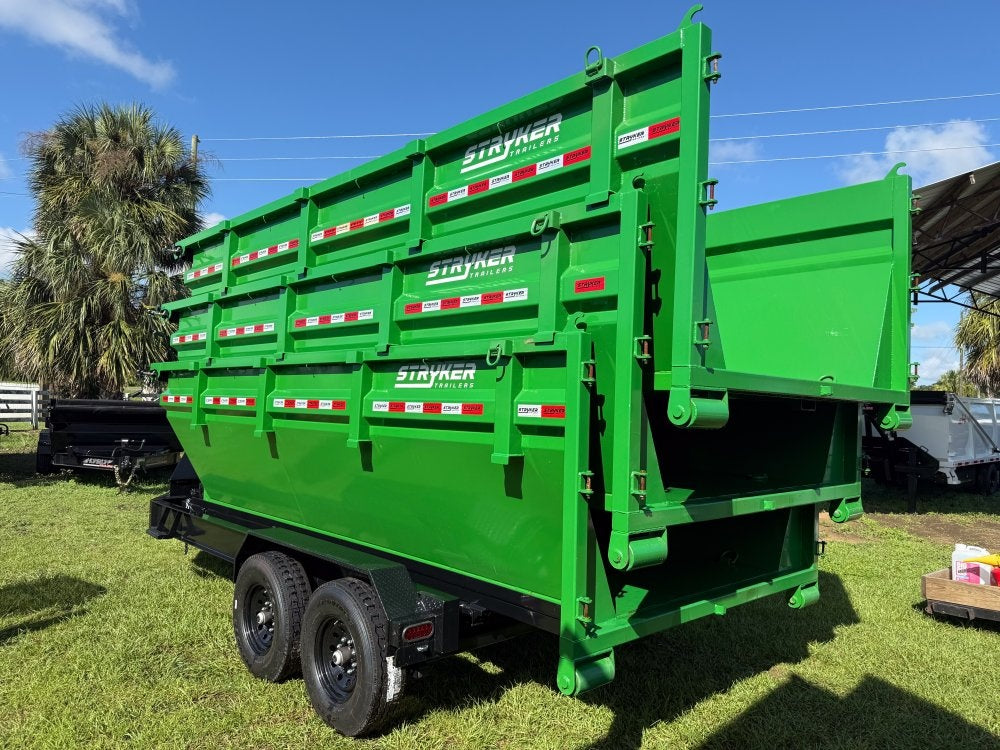 Stryker 16' BP Roll Off Bundle (2) 7k Axles + 3 Bins w/ 4' Walls - Roll Off Packages/16' Bumper Pull - Stryker Dealership Group