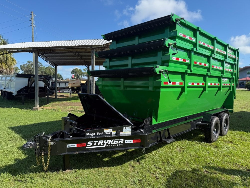 Stryker 16' BP Roll Off Bundle (2) 7k Axles + 3 Bins w/ 4' Walls - Roll Off Packages/16' Bumper Pull - Stryker Dealership Group