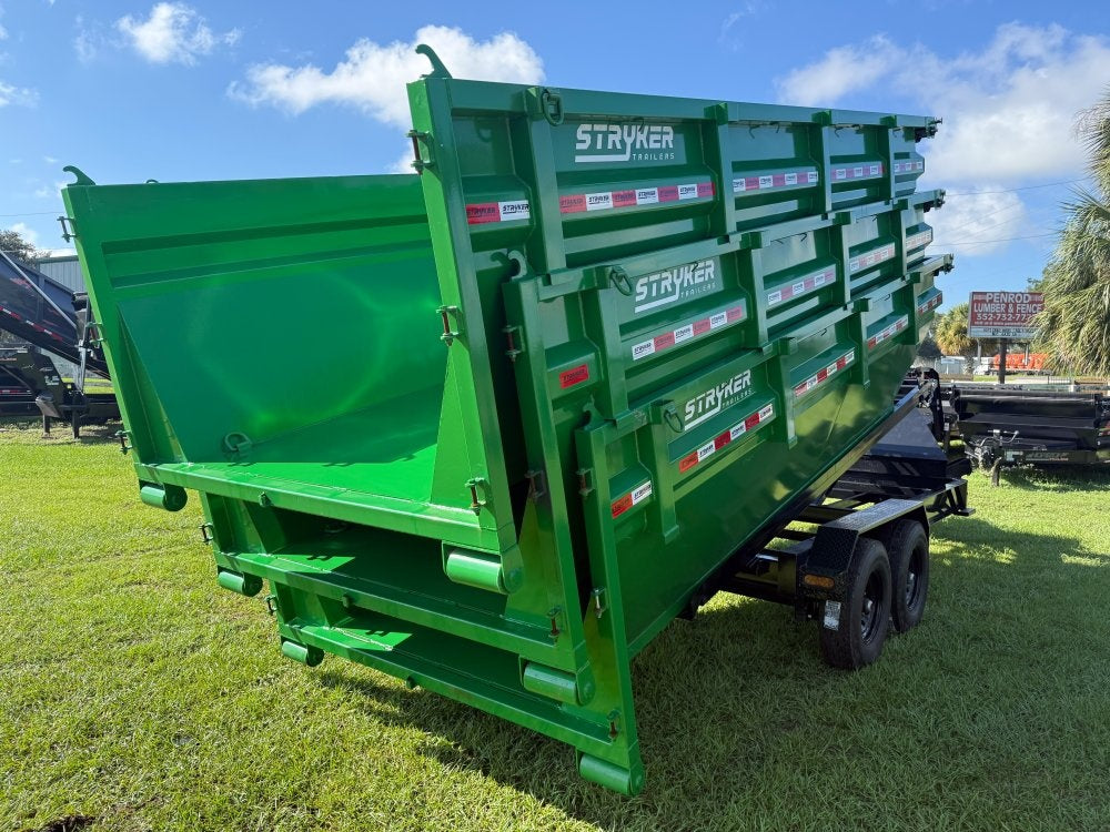 Stryker 16' BP Roll Off Bundle (2) 7k Axles + 3 Bins w/ 4' Walls - Roll Off Packages/16' Bumper Pull - Stryker Dealership Group