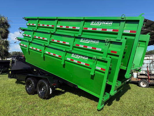 Stryker 16' BP Roll Off Bundle (2) 7k Axles + 3 Bins w/ 4' Walls - Roll Off Packages/16' Bumper Pull - Stryker Dealership Group