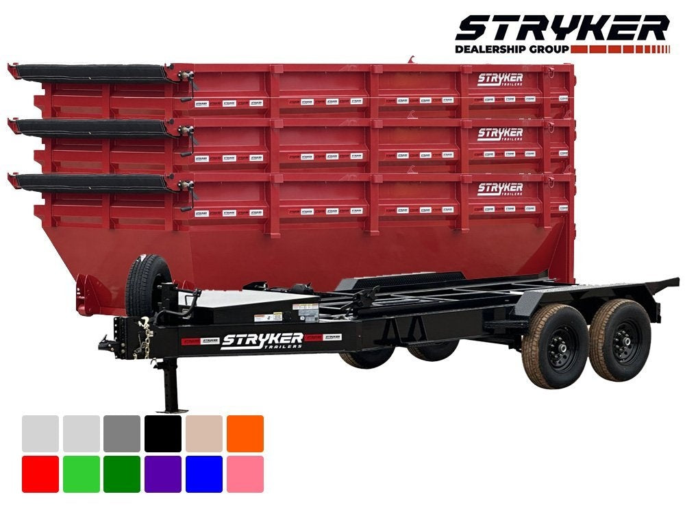 Stryker 16' BP Roll Off Bundle (2) 7k Axles + 3 Bins w/ 4' Walls - Roll Off Packages - Stryker Dealership Group