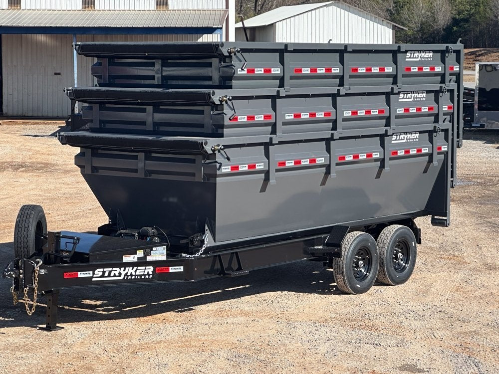 Stryker 16' BP Roll Off Bundle (2) 7k Axles + 3 Bins w/ 4' Walls - Roll Off Packages - Stryker Dealership Group