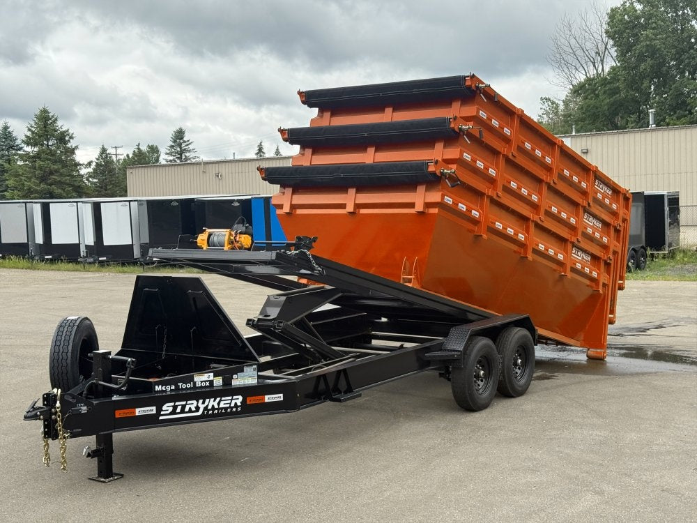 Stryker 16' BP Roll off Bundle (2) 7k Axles + 3 Bins w/ 4' Walls - Roll Off Packages/RO 16' Bumper Pull - Stryker Dealership Group